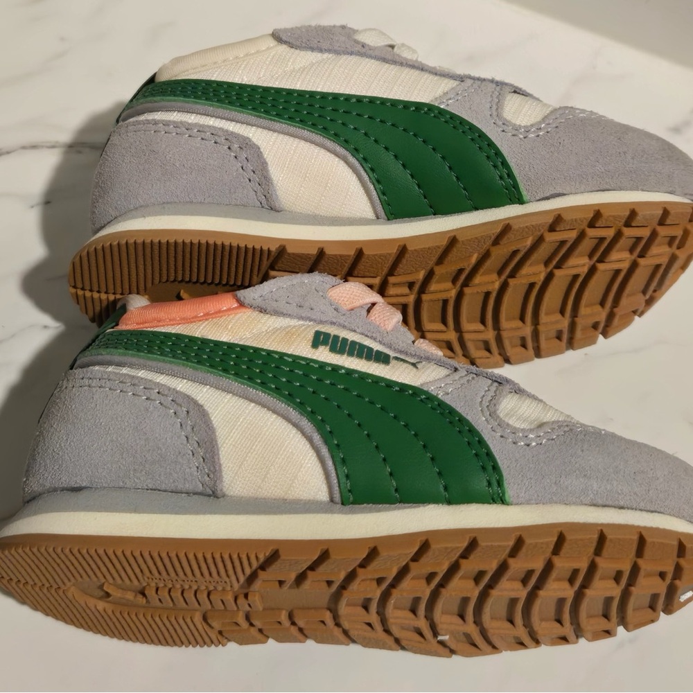 Puma Toddler Sneakers Size 4C Gray White & Green Retro Style | Fun  Play Shoes - Picture 7 of 11